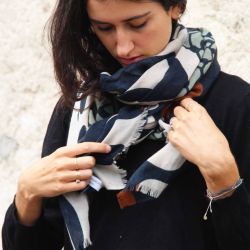 Navy Mbulu Wool Scarf