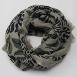 Khaki Chamomile Wool Scarf