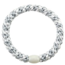 KKNEKKI hair elastic - White Glitter silver