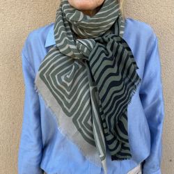 Khaki Resonance Wool Scarf