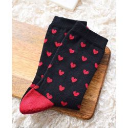 Women's Red Glitter Heart Socks