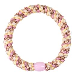 KKNEKKI Mix Old Pink Yellow glitter hair ties