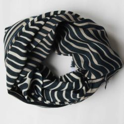 Navy Resonance Wool Scarf