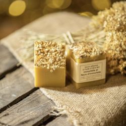 Immortelle soap and immortelle flowers