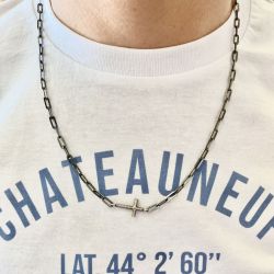 Bass string cross chain necklace