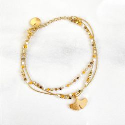 Triple bracelet Miyuki honey