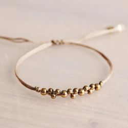 Taupe Bracelet golden pearl