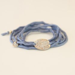 Céleste blue silk cord Poëmia