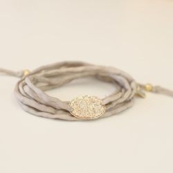 Céleste stone taupe silk cord Poëmia