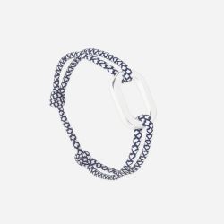 Flat link bracelet - White and Navy Blue