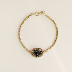 Poëmia gold square hematite bracelet