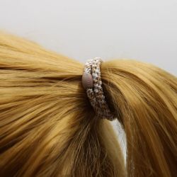 KKNEKKI hair elastic - Fine Mix white and Beige Glitter