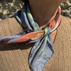 Silk scarf - Blue kasbah