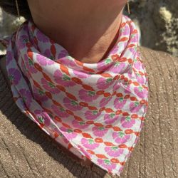 Silk scarf - Bagatelle pink