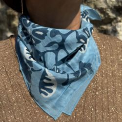 Silk scarf - Blue Tahiti