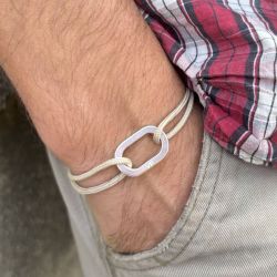 Flat link bracelet - Beige