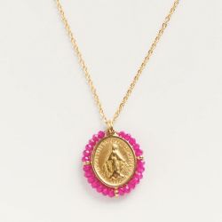 Palas Santa Maria Fuchsia Medal Necklace