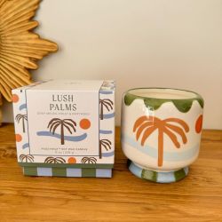 A Dopo Ceramic Candle "Palm Tree" Hand Painted - Palm Tree