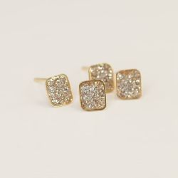 Champagne square Poëmia earrings