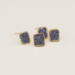 Blue square Poëmia earrings