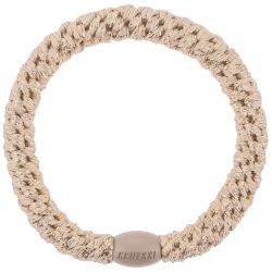 KKNEKKI Beige glitter hair ties