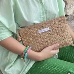 raffia pouch soleil