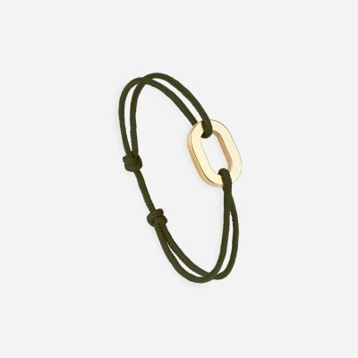 Small Flat link gold bracelet - Kaki