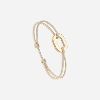 Small Flat link gold bracelet - Beige