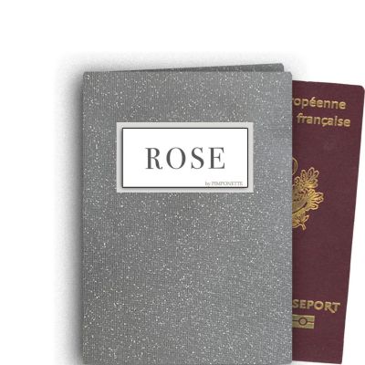 Gray glitter passport case "NOT PERFECT ..."