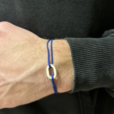 Small flat link bracelet - Blue