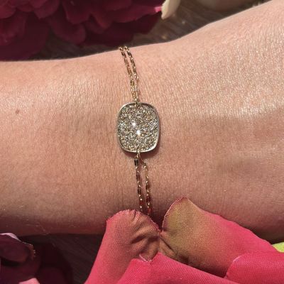 Poëmia gold square chain bracelet