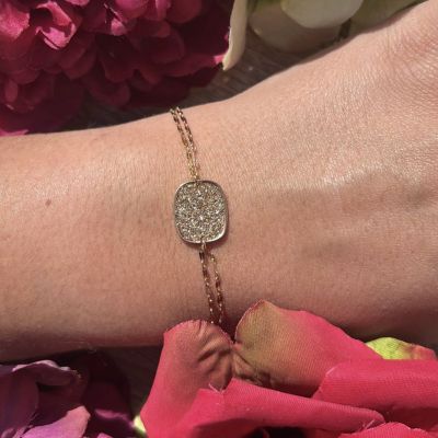 Poëmia gold square chain bracelet