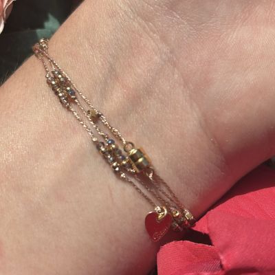 Anna 3-turn rose gold bracelet