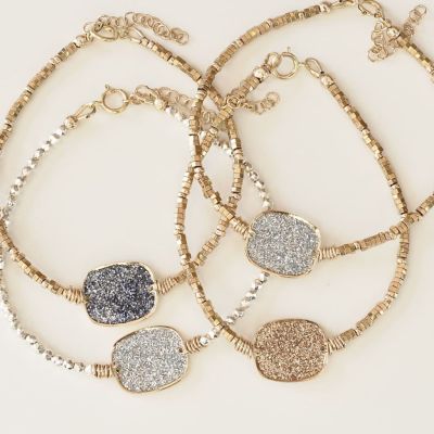 Celestial gold pebble bracelet