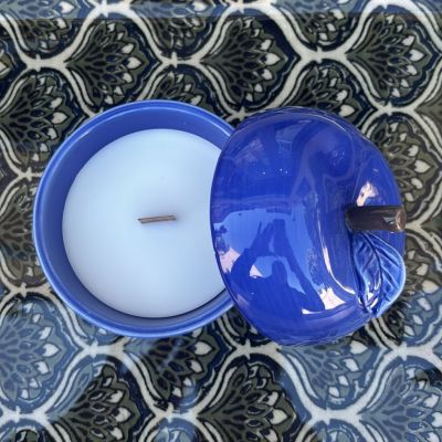 Pom'Glow sky blue Scented Candle - Amber