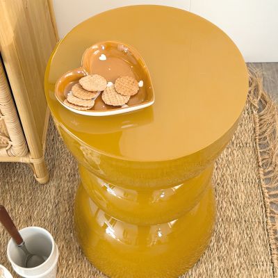 Titou ochre side table D30 H45cm