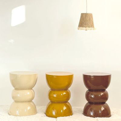 Titou ochre side table D30 H45cm