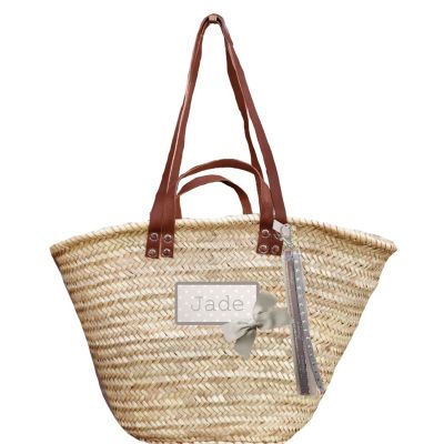 Basket Wicker - Basket of beach for man & woman - to offer in the name 