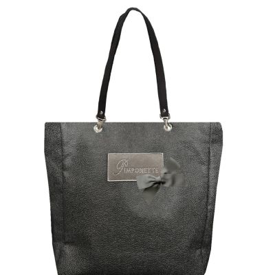 Custom shopping Bag - Custom Bag - Gray Pimponette Plate - Gray Knot - Saya gray Bronze