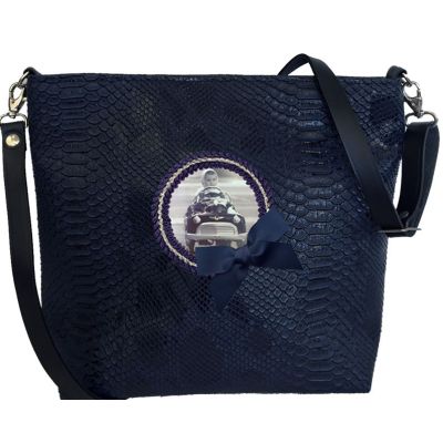 Custom Women's Crossbody Bag - Customizable Bag- Personalized Photo Bag - Tasma Navy Blue