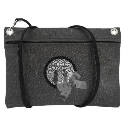 Clutch bag - Small shoulder bag - Women's shoulder bag - custom with photo - Glittering black