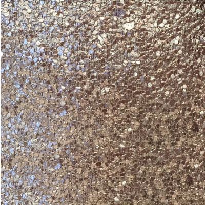 Fabric coated with plastic glitter taupe