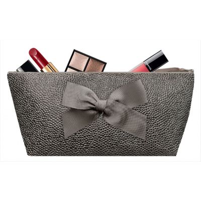 Personalized Kit - Personalized kit with bow - Make-up bag - Saya gray bronze