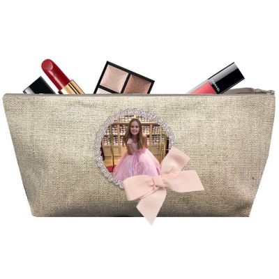 Personalized Kit - Personalized First Name Kit for Kids - Personalized Photo Gift - Makeup Bag - Shiny linen