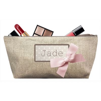 Personalized Kit - Personalized First Name Kit for Kids - Personalized Photo Gift - Makeup Bag - Shiny linen