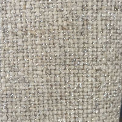 Natural linen fabric coated & shiny (light silver glitter)