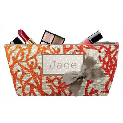 Personalized Kit - Personalized First Name Kit for Kids - Personalized Photo Gift - Makeup Bag - Coral