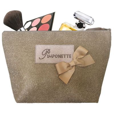 Women's Toiletry Bag - Personalized Kit with Plate and Bowknot - Original Women's Gift - Saya Honey