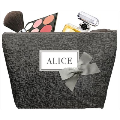 Women's toiletry bag - Personalized kit with first name or initials - Personalized gift - Saya Gray bronze