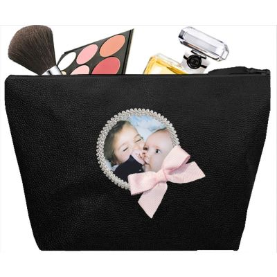 Women's toiletry bag - Personalized kit with your photo - Personalized gift - Saya Black